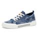 Men's Washed Denim Casual Skate Sneakers Breathable Non Slip Lace Up Platform Shoes_vogvips.com