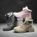 Boys' Winter Snow Boots With Fleece Lining - Warm & Comfortable Short Boots For Kids (Sizes 31-39, Gray/Pink)_vogvips.com