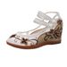 Slope Spring And Summer 2025 Fashionable Outerwear Mesh Style Mid Heeled Mom Thick Soled Women's Sandals For Women_vogvips.com