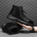 Men's Winter Chelsea Boots With Side Zipper & Faux Fur Lining - Slip-Resistant Rubber Sole, Comfortable & Stylish Casual Work Boots For Fall & Winter_vogvips.com