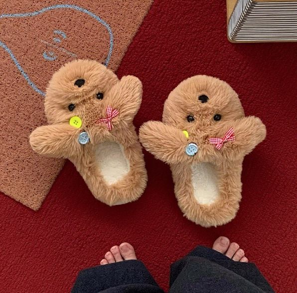 Zoo Series Large Size Women's Cotton Shoes Couple Warm Plush Cute Comfortable Home Shoes Men's Winter Bag Heel Cotton Shoes_vogvips.com