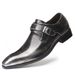 2025 New Pointed British Men's Leather Shoes With Buckle, Low Order Plus Size Gentlemen's Shoes, Foot Covers_vogvips.com
