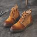 European Warm Series Spring Martin Genuine Leather Work Military Korean Style Short Desert Boots High-top Casual Men's Shoes_vogvips.com
