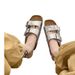 Grape Mom Hong Kong Island Holiday ~ Summer New Lazy Slip-On Double-Breasted Slim Thick-Soled Sandals_vogvips.com