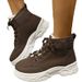 Plus Size Snow 2024 Autumn Winter New Fleece-Lined Thickened Hiking Martin Boots For Women_vogvips.com