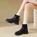 Thick Sole Sock For Women 2024 Autumn New British Style Knitted Ankle Slim Short Martin Boots_vogvips.com