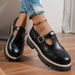 Retro Women's Leather Shoes British Style Hollowed out Buckle Loafers plus Size Spring New Style Dress Shoes_vogvips.com
