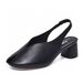 High Heeled Sandals 2023 Summer New European And American Style Closed Toe Hollow Back Thick Heel Women's Shoes First Layer Cowhide Fish Mouth_vogvips.com
