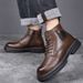 European Warm Series Autumn Winter Fleece-Lined Men's Non-Slip Men Genuine Leather Casual Martin Boots Sheepskin Thickened Warm Cotton Shoes_vogvips.com