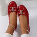 European And American 2026 Spring Fashion New Bowknot Peep-Toe Pointed Toe Wedge Heel Rhinestone Women's Loafers 43_vogvips.com
