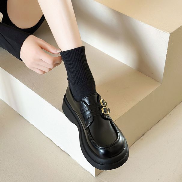 Small Leather Shoes Women's Platform One-pedal Loafers Japanese Jk Mary Jane Single Shoes_vogvips.com