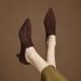 Pointed Toe Deep-Cut Women's Shoes 2025 Fall/Winter Suede Soft Leather Ankle High-Heeled Loafers Stiletto Heel Bare_vogvips.com
