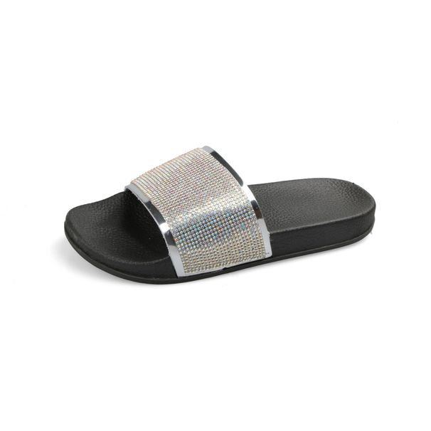 Explosive Sparkling Diamond Slippers PU Glossy Metallic Color One Line Drag Casual PVC Blowing Process Adhesive Women's_vogvips.com