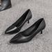 MTX 357-8 Flight Attendant High Heel Women 2025 New Pointed Toe Stiletto Profeional Single Work Formal Black Leather_vogvips.com