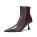 Brown High-Quality Lychee Pattern High Heel Ankle For Women 2025 Autumn Winter New Pointed Toe Stiletto Soft Leather_vogvips.com