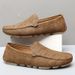 Euro Step Autumn Summer 2025 New Men's Shoes Large Size Lazy Pigskin Loafers British Korean Style Slip-On_vogvips.com