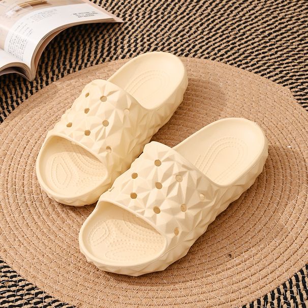 Bebealy Fashion Men Sandals New Men Flat Slippers Unisex-Adult Classic Geometric Slide Summer Beach Sandals Home Cloud Slippers_vogvips.com