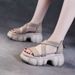 New Chinese Muffin Bottom Wind Thick Sole Heightening Versatile Roman Sandals Women's Cross Belt_vogvips.com