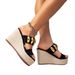 Women's Thick Soled Heel Sandals Black Metal Decoration Sandals Elegant And Simple Slip On Sandals Casual Sandals For Women_vogvips.com