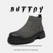 Tough Guy Tooling Boots Retro Tooling Boots Locomotive Wind Dark Gray Side Zipper Wind Short Boots_vogvips.com