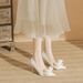Women's Shoes Classic Style Elegant Basics Casual White Lace High Heels Pointed Toe Stiletto Pumps Wedding Shoes For Bride Fashion Dress Shoes_vogvips.com