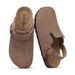 Bebealy Women's Cow Suede Clogs With Adjustable Strap Indoor And Outdoor Fashion Cork Footbed Leather Mules Slip On Potato Shoes_vogvips.com
