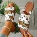New Style Printed Round Toe Flat For Women 2026s Best Selling Large Sizes 36 43 Chain Buckle Holiday Beach Slippers Free_vogvips.com