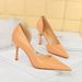 8239-5 Stylish And Skinny Ultra High Heels With Thin Heels, Shallow Mouth Pointed Side Hollow Out Lacquer Snake Pattern_vogvips.com