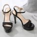 Fashionwaterproof Sequin One Buckle Thin Heel Super High Heel Wedding Banquet Fashion Women's Flats Sandals_vogvips.com