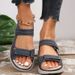 2025 New Summer Foreign Trade Cross-Border Large Size Thick-Soled Casual One-Strap Velcro Sandals Women's Shoes_vogvips.com