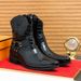 Plus Size Autumn And Winter Leather Boots For Men, Side Zipper, Embossed High-Top Leather Shoes, Retro British Martin Bo_vogvips.com