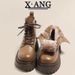 Fleece-Lined Thickened Snow For Women, Warm Large Cotton Shoes, 2025 Autumn And Winter New Thick-Soled Height-Increasing_vogvips.com