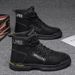 Men's Waterproof Slip-Resistant Work Boots - High Top Safety Shoes For Construction & Outdoor Activities - Breathable PU Leather Martin Boots_vogvips.com