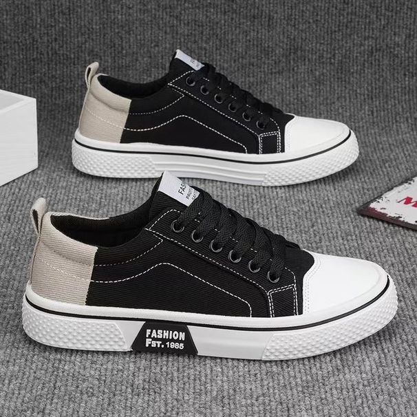Men's Classic Canvas Sneakers For Summer - Breathable, Slip-Resistant, Durable & Versatile Casual Shoes With Round Toe And Low-Top Design_vogvips.com