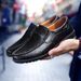 Summer Style Oversized Bean Genuine Casual Cowhide Men's Leather Shoes, One Foot Pedal Shoes_vogvips.com