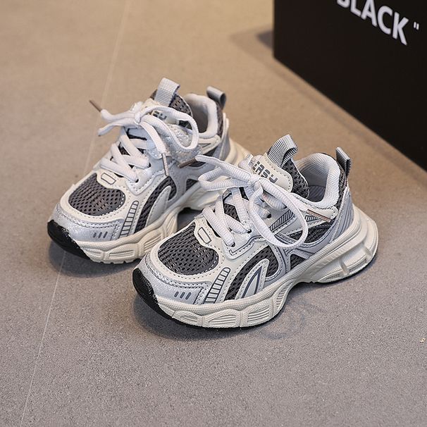 Spring New Children's Sports Boys Breathable Mesh Fashion Trend Big Kids Running Girls Dad Shoes_vogvips.com