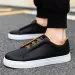 Leather White Sports Shoes Men's Classic Casual Flat Shoes, Daily Wear_vogvips.com