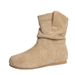 87-1 Cowhide Inner Height-Increasing For Women, New Autumn And Winter Suede Leather Women's Boots, Round Toe Short Tube_vogvips.com
