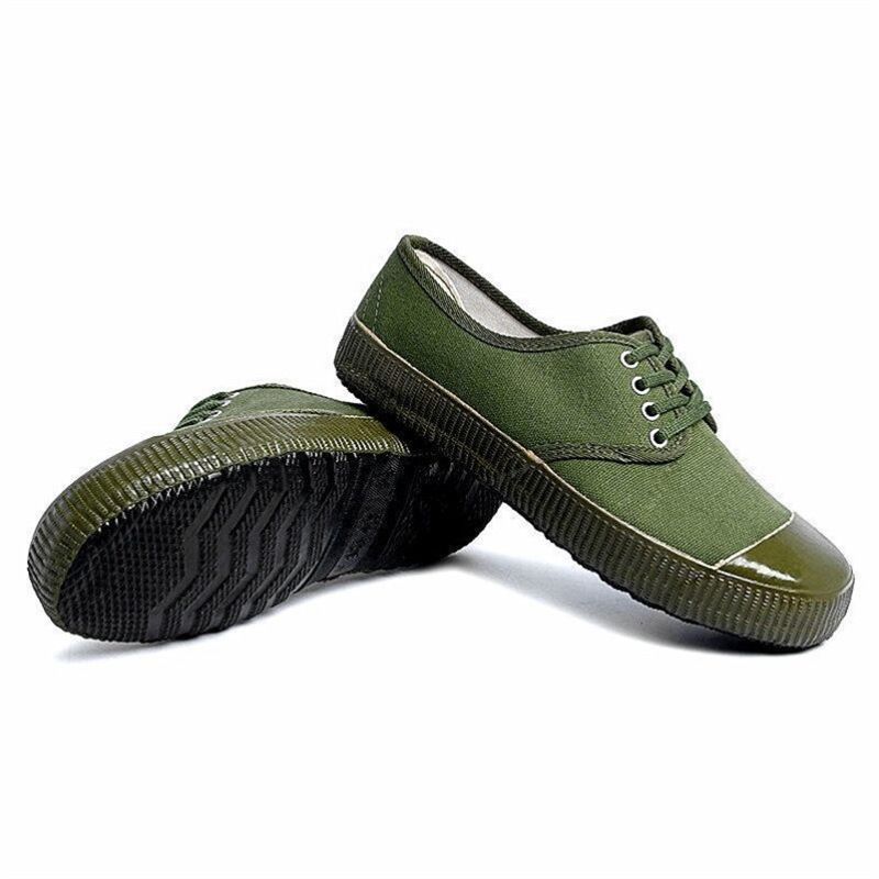 Euro Step Jiefang Men's Farm Wear-resistant Women's Military Training Protection Yellow Rubber High-top Labor Canvas Construction_vogvips.com