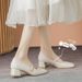 Women's Single 2026 Spring-summer New Style, Mid-heel French Mary Jane Shoes, Square Toe, Versatile, Elegant And_vogvips.com