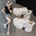 Women's Mesh Dad Sneakers 2026 Spring/summer New Versatile Rhinestone Thick-soled For Petite Individuals, Popular Online_vogvips.com