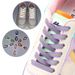 Hollow Flat Color Polyester LACES Fit Canvas Shoes Board Shoes Small White Shoes_vogvips.com