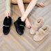 Women's Shoes Cotton Padded Snow Boots Women's Real Fur High Heels Genuine Leather Inner Height Increasing Dongda Single Shoes Velvet Leather Real Fur_vogvips.com