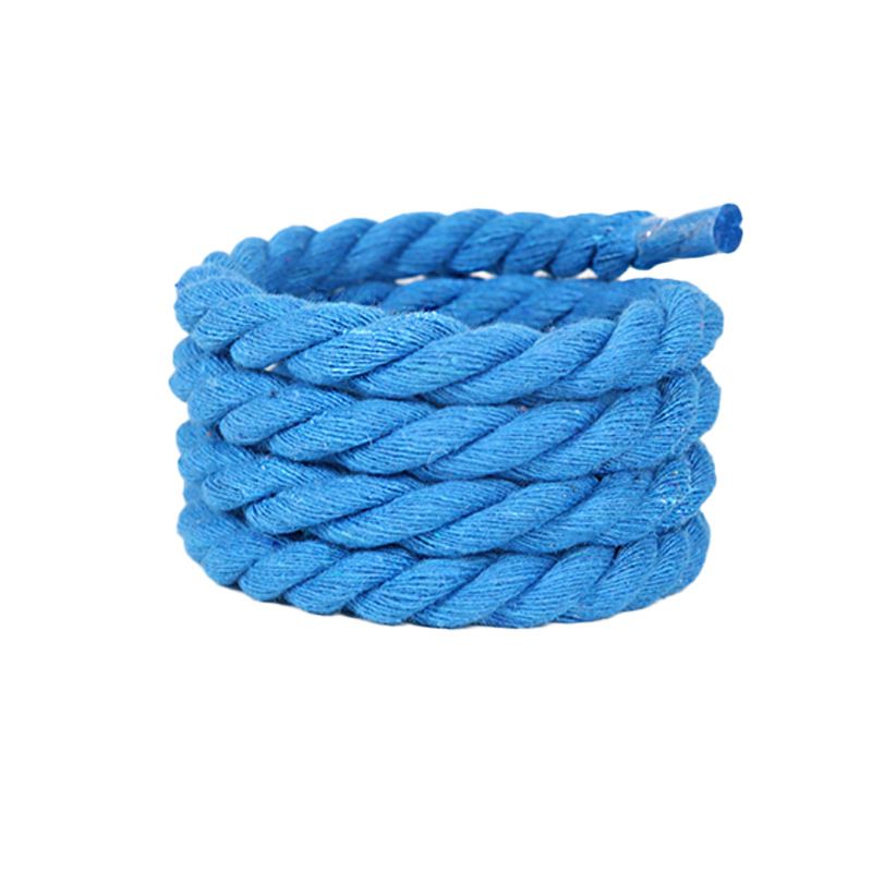 Shoelaces Handmade DIY Solid Color Round Three Strand Cotton Rope Rope 8mm Thick Pure Cotton Braided Decorative Shoelaces_vogvips.com