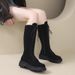 Slim Fit Women's Long Boots plus Size Suede Side Zipper Winter New Style British Style_vogvips.com
