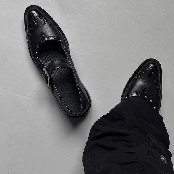 Small Niche Design With Round Toe And Shallow Mouth, Mary Jane Single Shoe, 2025 Summer New Punk Style Dark Small_vogvips.com