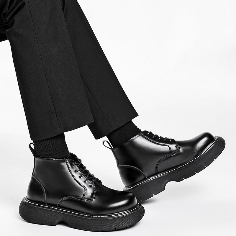 European Warm Series Genuine Martin Boots For Men, Ins Style, Cool Winter British Fashion, Motorcycle Chic, Trendy Versatile Work Shoes,_vogvips.com
