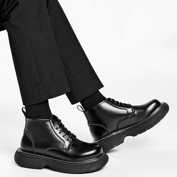 European Warm Series Genuine Martin Boots For Men, Ins Style, Cool Winter British Fashion, Motorcycle Chic, Trendy Versatile Work Shoes,_vogvips.com