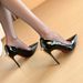 2026 Spring/Summer New Patent Leather Pointed Toe Stiletto Shallow Red Sole Metal Blade Scepter Fashion High Heel_vogvips.com