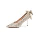 Bowknot Rhinestone Wedding Banquet Dress High Heels Elegant Luxurious Women S Shoes With A Sense Of_vogvips.com